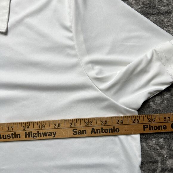 Adidas Golf Polo Shirts Lot of 2 Size 2XL Short Sleeve White Navy Stripe - Picture 5 of 11